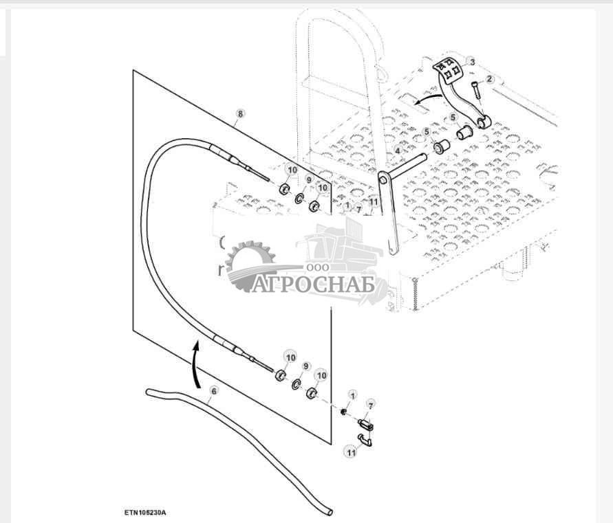 Фиксатор, платформа кабины 